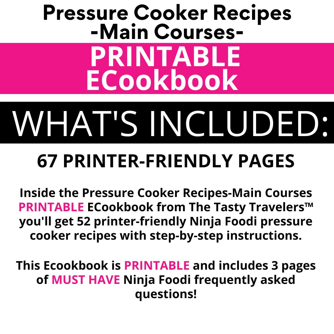 52 Pressure Cooker Main Course Recipes-Printer Friendly Download
