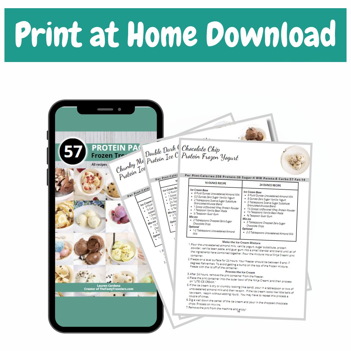 57 Protein Packed Ninja Creami Recipes-Print at Home Download