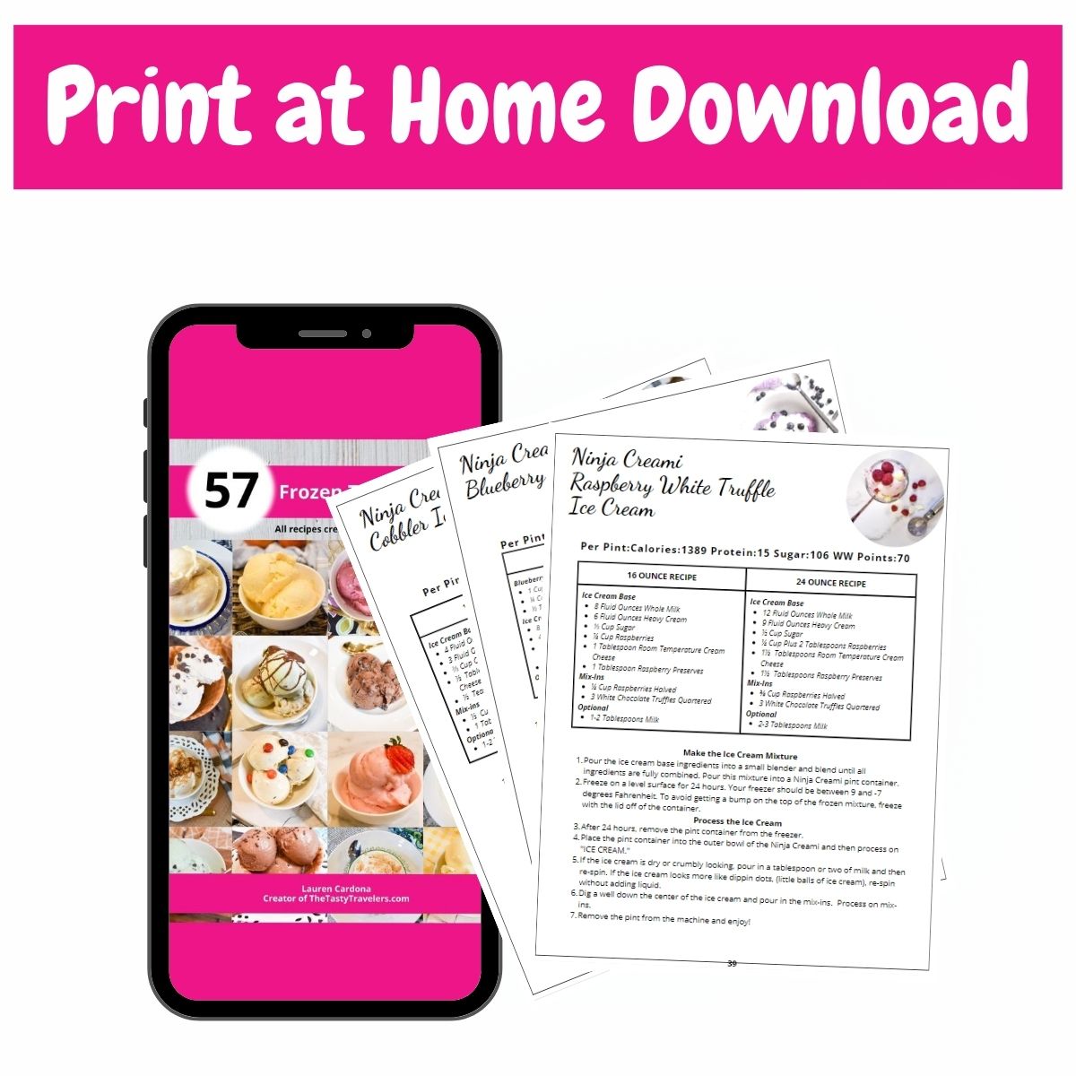57 Traditional Ninja Creami Recipes-Print at Home Download