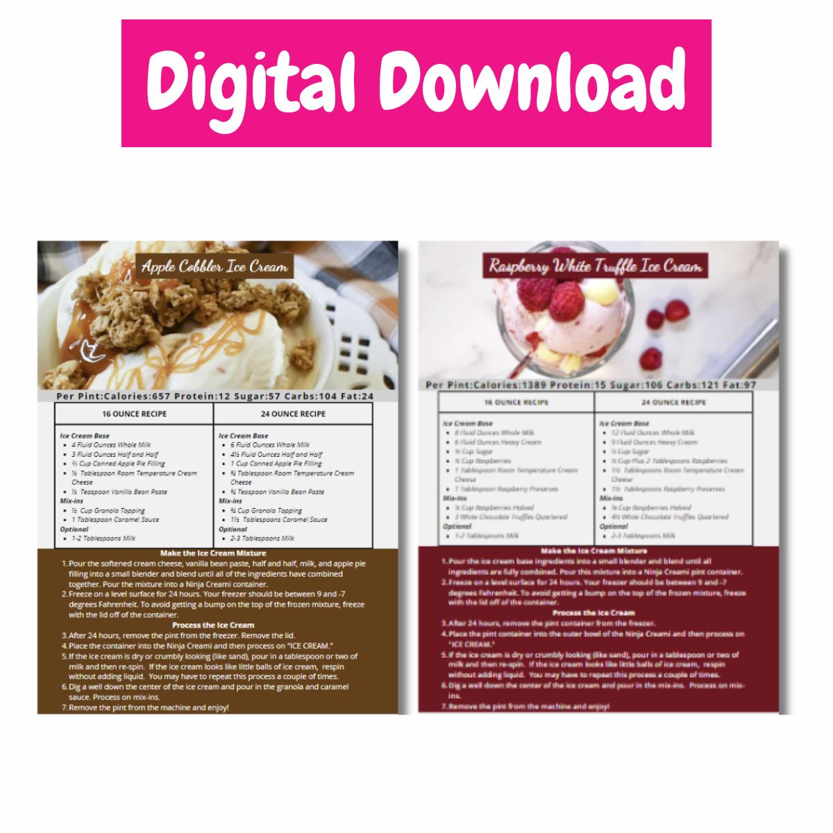 57 Traditional Ninja Creami Recipes-Digital Download