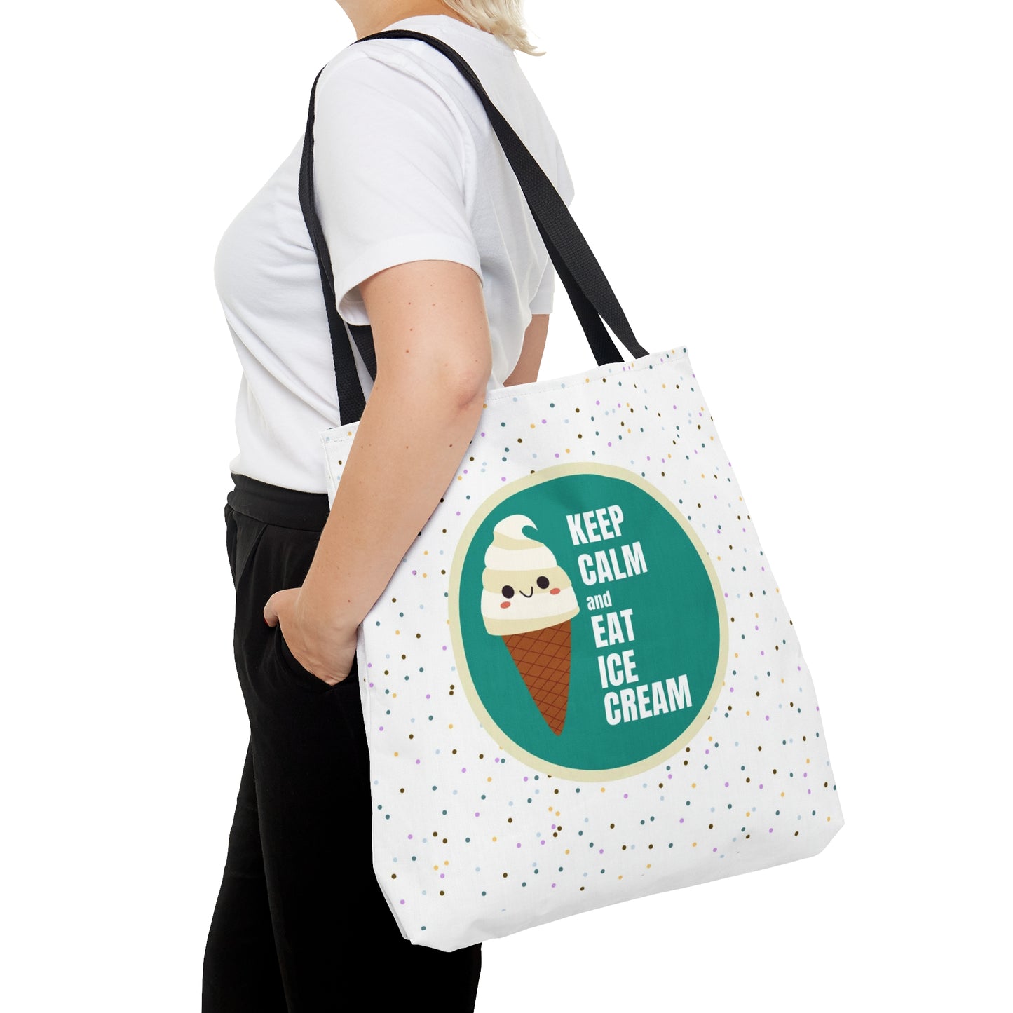 Keep Calm and Eat Ice Cream- Tote Bag