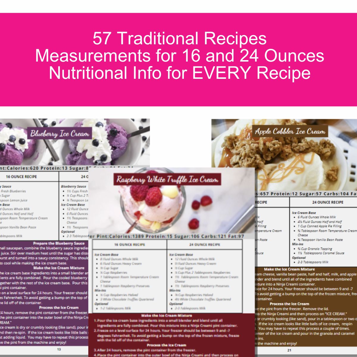 57 Traditional Ninja Creami Recipes-Digital Download