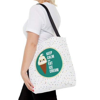 Keep Calm and Eat Ice Cream- Tote Bag