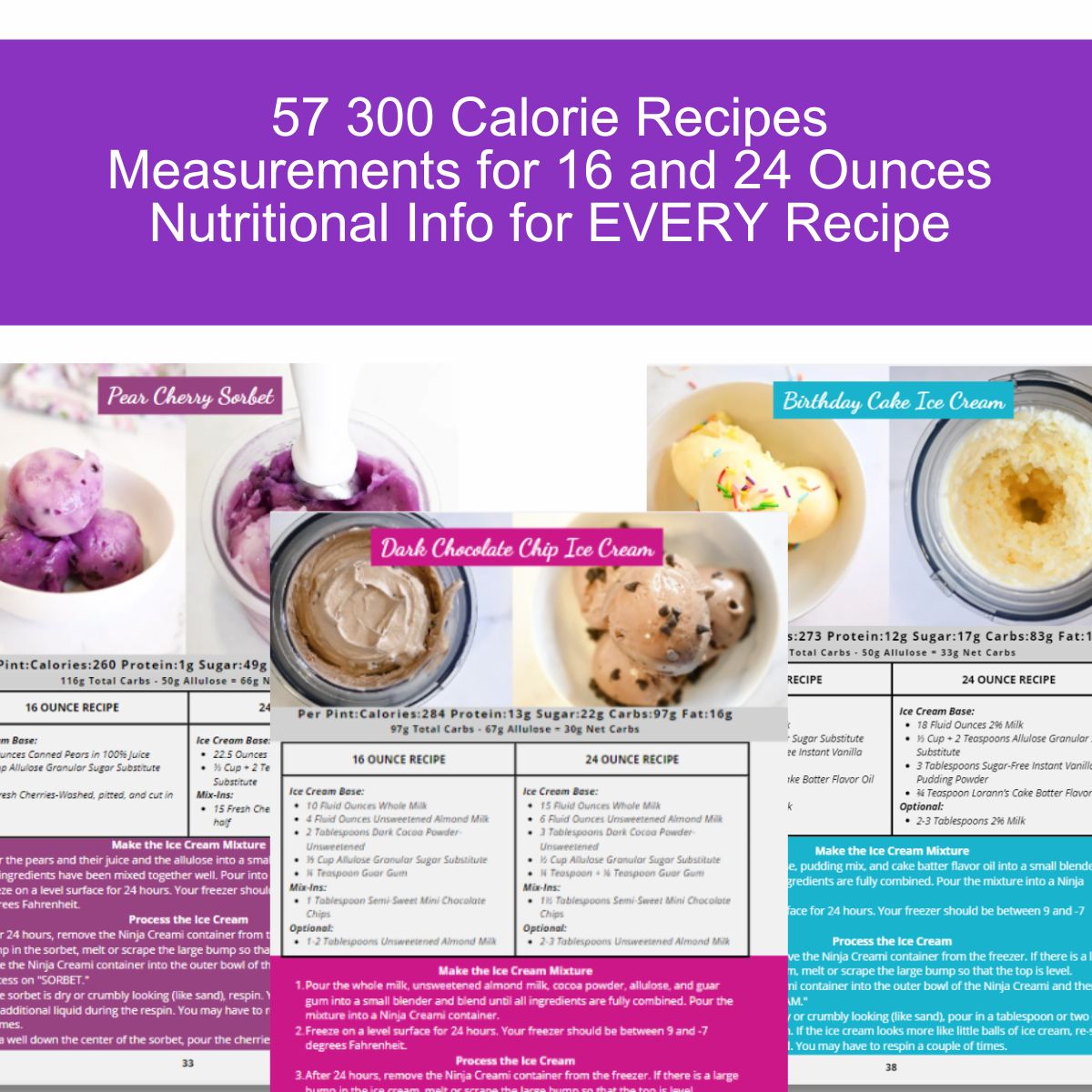 57 300 Calorie Ninja Creami Recipes-Digital Download