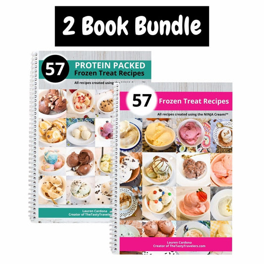 2 Book BUNDLE! 57 Ninja Creami Protein Packed Recipes AND 57 Ninja Creami Traditional Recipes-Soft Cover-Spiral Bound